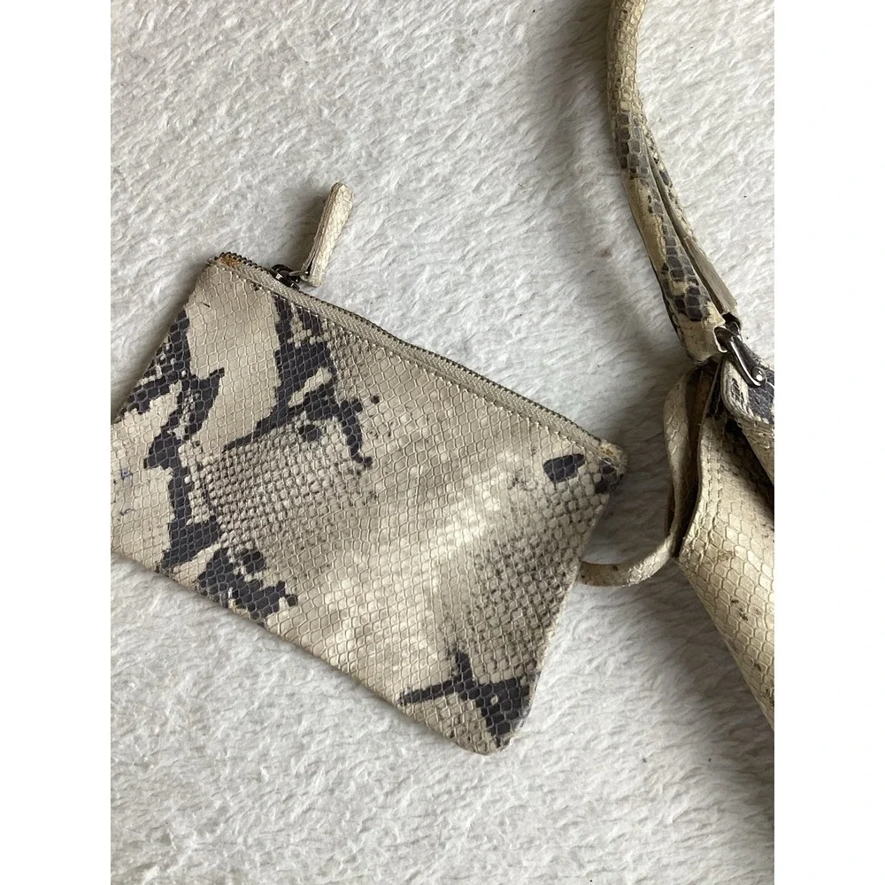 Unisa Snake Print Hobo Shoulder Bag With Matching Wristlet